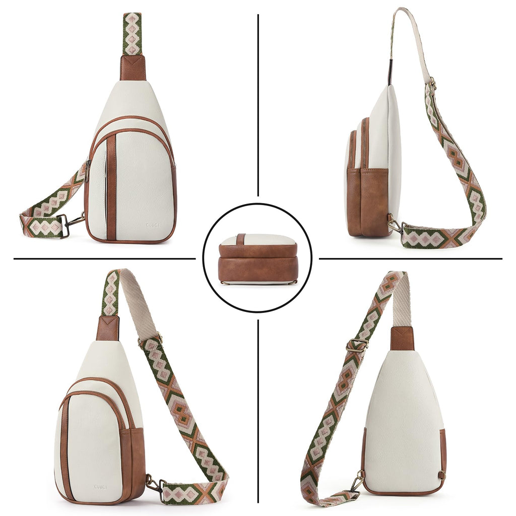 CLUCI Crossbody Bags for Women Men,Leather Sling Bag Cross Body Backpack for Woman Gifts for Women Birthday Unique