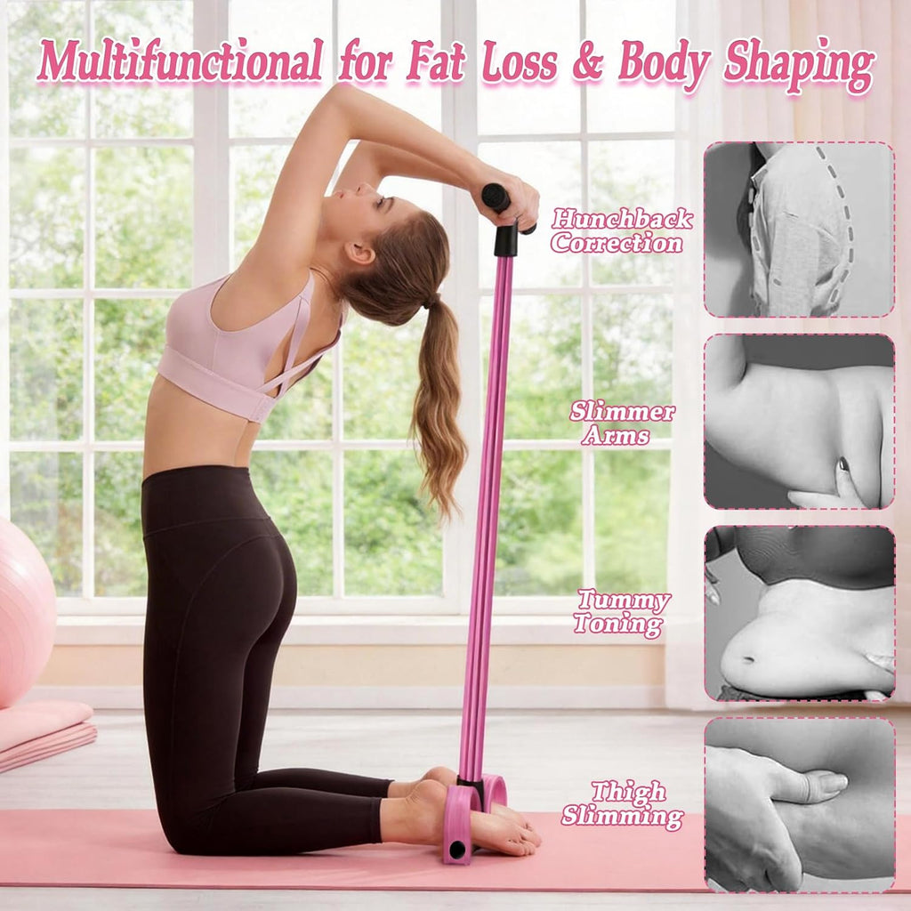 Skiennix Pedal Resistance Bands - Multifunctional 6 Tube Rubber Bands for Waist, Arms, Abdomen & Legs