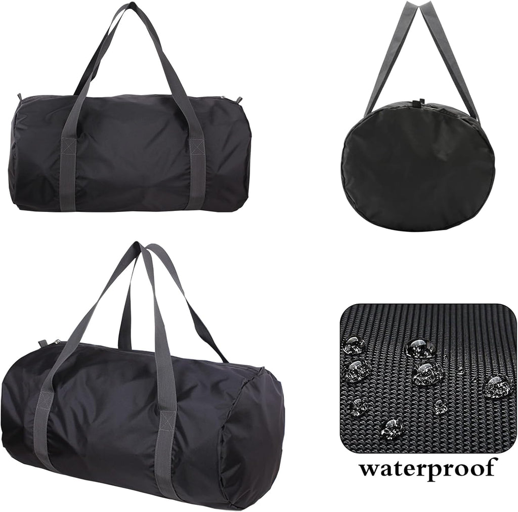 Skiennix Travel Bag - Foldable Portable Lightweight Gym Duffel for Fitness & Short Trips | Black, Medium