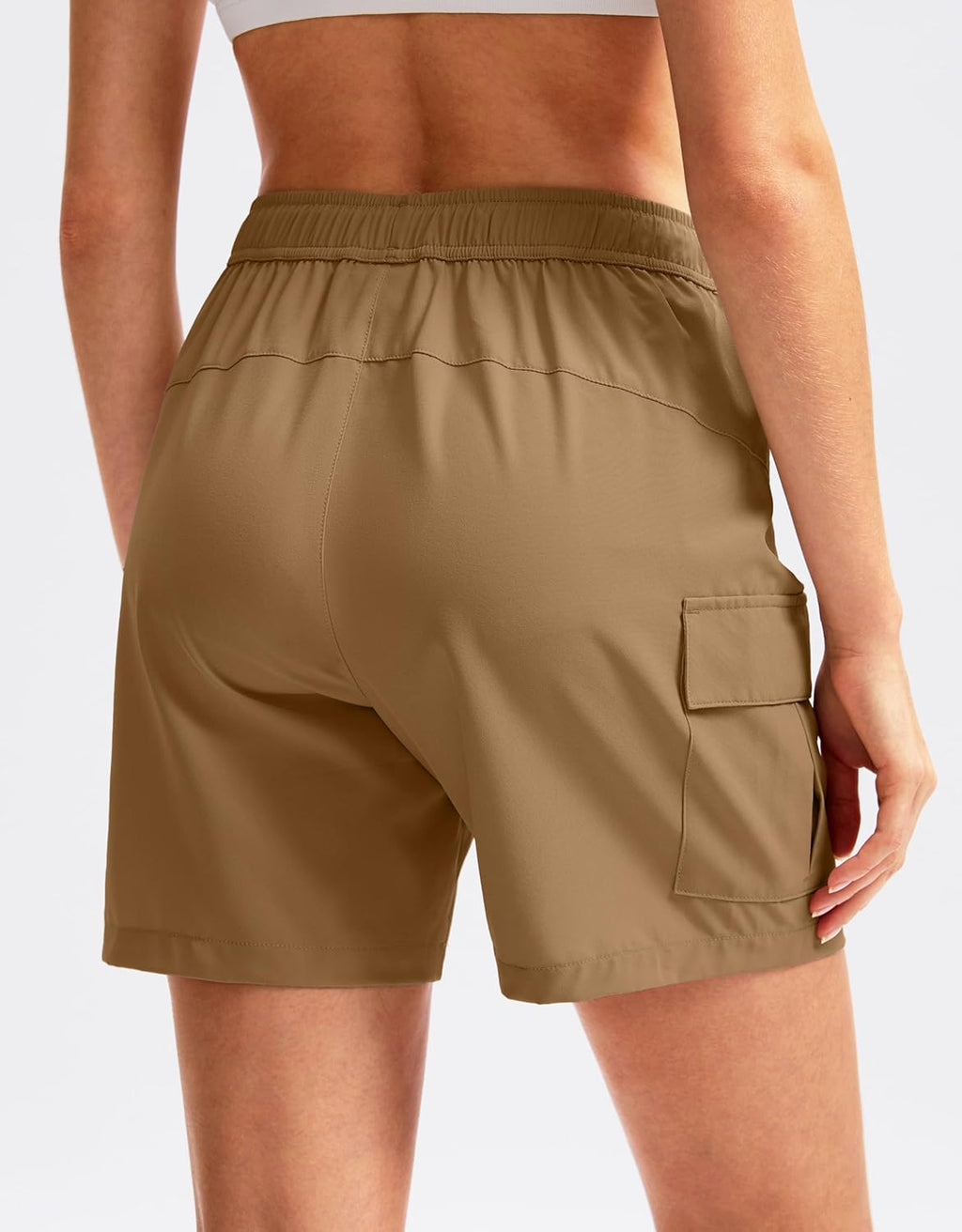 SANTINY Women's Quick-Dry Hiking Cargo Shorts - Lightweight Athletic Shorts with Zipper Pockets | 5''/7''/9'' Sizes