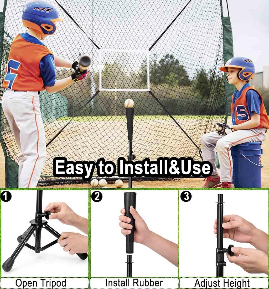 Skiennix Adjustable Baseball Tee for Kids - Youth Batting & Softball Hitting Stand | 20.5-30.2 Inch Height