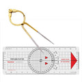Liquidraw Portland Course Plotter with Marine Protractor & 8" Single-Handed Brass Divider | Nautical Navigation Tool Set for Chart Plotting, Measuring, Sailing | Clear Acrylic Ruler with Bold Markings