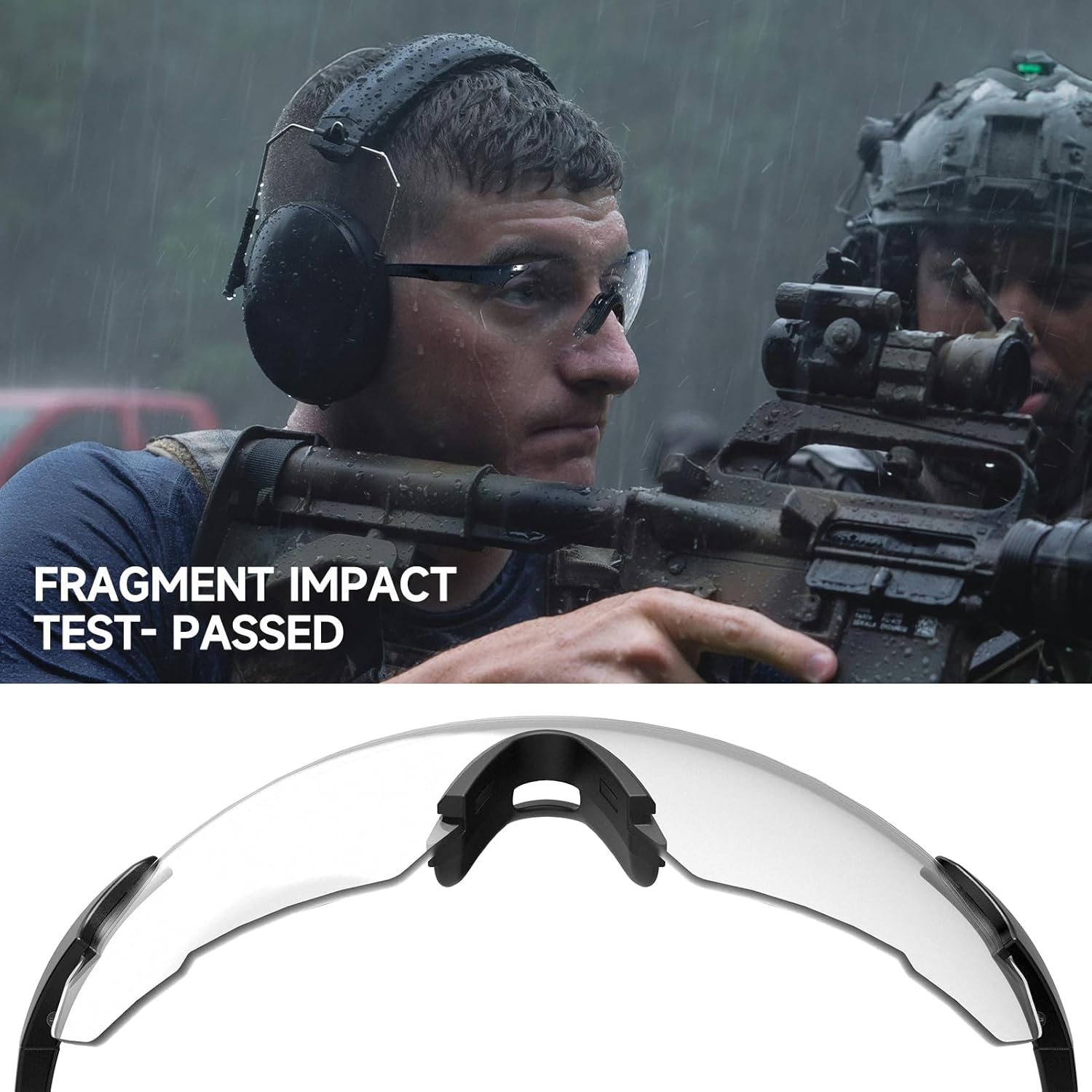 Xaegistac Safety Glasses - Anti-Fog Shooting Glasses with Wide Field of View & Soft Nose Pad for Outdoor Use