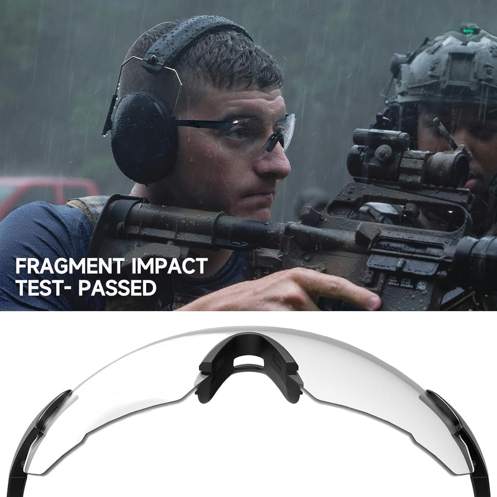 Xaegistac Safety Glasses - Anti-Fog Shooting Glasses with Wide Field of View & Soft Nose Pad | Ideal for Hunting & Airsoft