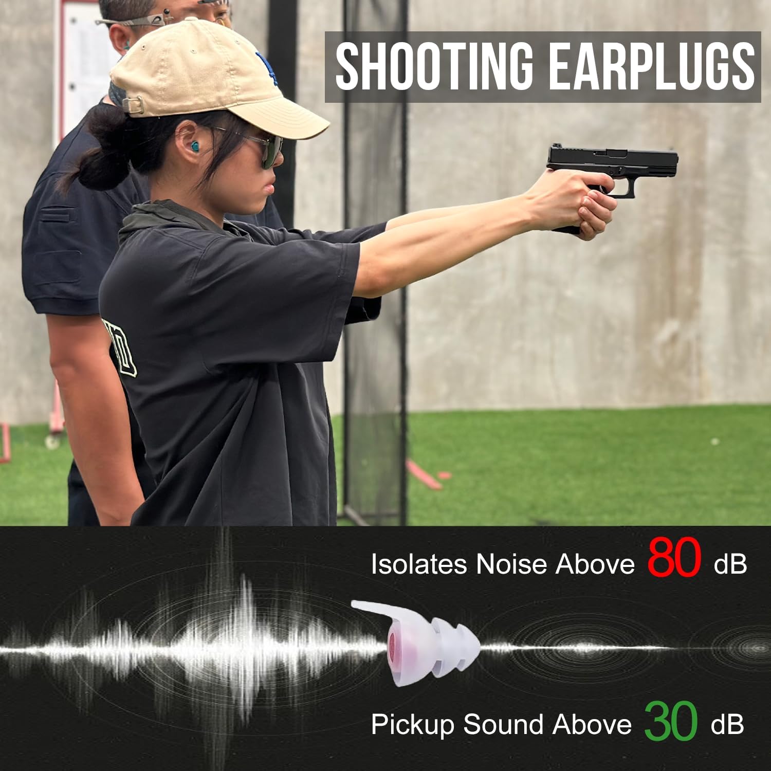 Regine Switzerland Shooting Ear Plugs - 30 dB NRR Impulse Noise Reduction | Reusable Silicone for Outdoor Shooting & Hunting