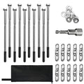 15 Pack Screw in Tent Stakes Heavy Duty,8 ’’ Ground Anchors Screw in,Metal Stakes with Hex Head Driver and Sturdy Storage Bag. (15)