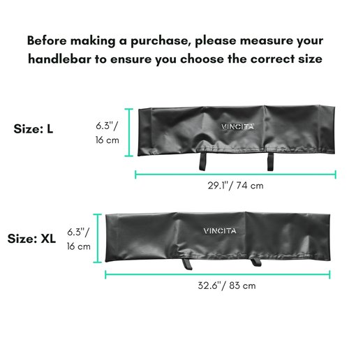 Vincita Mountain Bike Durable Water-Resistant Handlebar Cover Black XL with Hook and Loop Adjustable Strap Bike Cover Road Bicycles Bikepacking Accessories (Waterproof/Blue)
