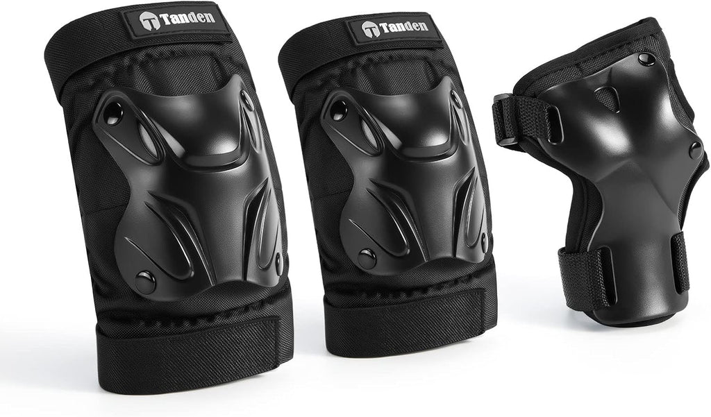 Tanden Protective Gear Set - Knee & Elbow Pads with Wrist Guards for Roller Skating | Adult Size