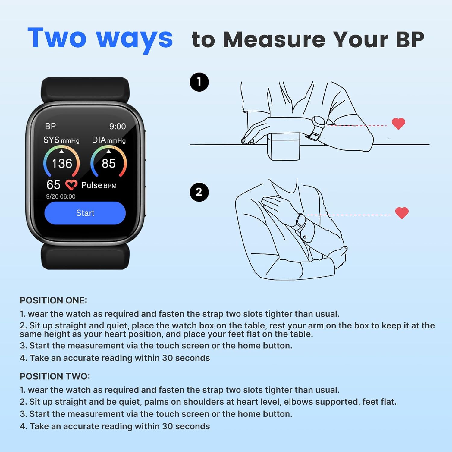 S7 Smart Watch - Blood Pressure Monitor with Air Pump Cuff | 1.95'' Display, Sleep Tracking & Sports Mode