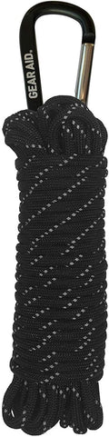 Gear AID 550 Paracord - Durable 7 Strand Utility Cord with Carabiner for Camping & Survival