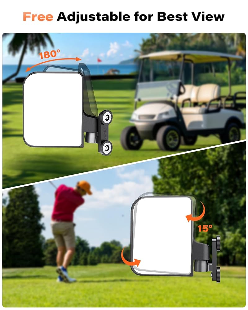 Magnetic Golf Cart Mirrors — No-Drill Side Mirrors for EZGO, Yamaha, Club Car