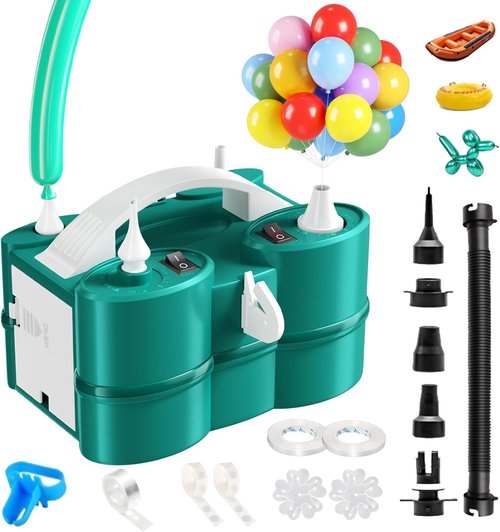 Biapian Electric Balloon Pump - 3-in-1 Portable Air Blower for Latex & Foil Balloons | Dual Nozzle Design