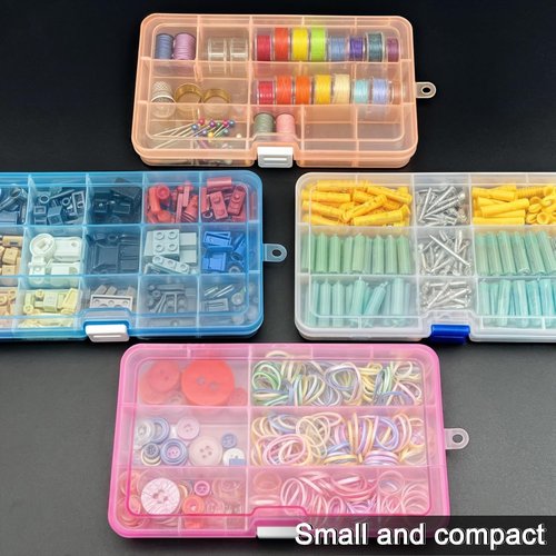 DUOFIRE Adjustable Plastic Organizer Storage Box - Removable Grid for Jewelry & Accessories | 15 Grids, White x 4