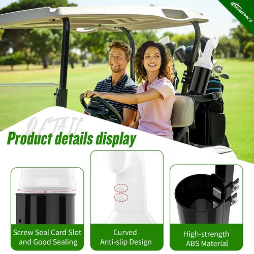 MUMPPRCE Golf Cart Sand Bottle with Holder No Drilling Required, Universal Golf Cart Sand Pots Fit Club Car, EZGO, Yamaha Models, Divot Filler Sand Bottle, Large Capacity and Easy to Install, 1PCS