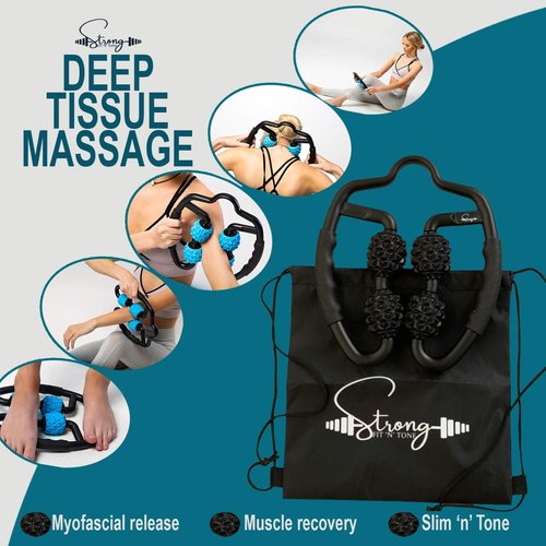 Fit Roller Pro Foam Roller - Deep Tissue Massager with Drawstring Gym Bag | High Density Myofascial Tool for Legs
