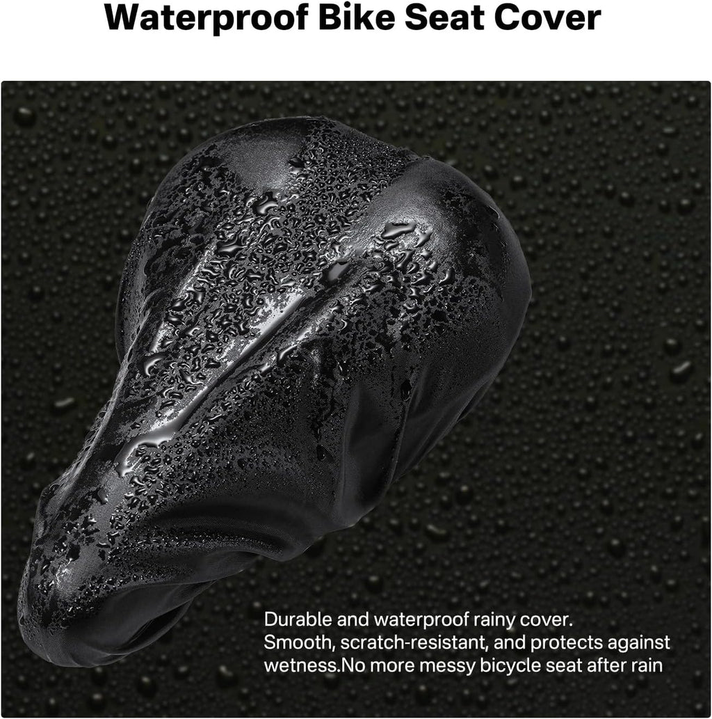 YOUNGDO Gel Bike Seat Cushion - Waterproof Cover, Shock Absorbing Pad for Peloton, BMX, MTB & Road