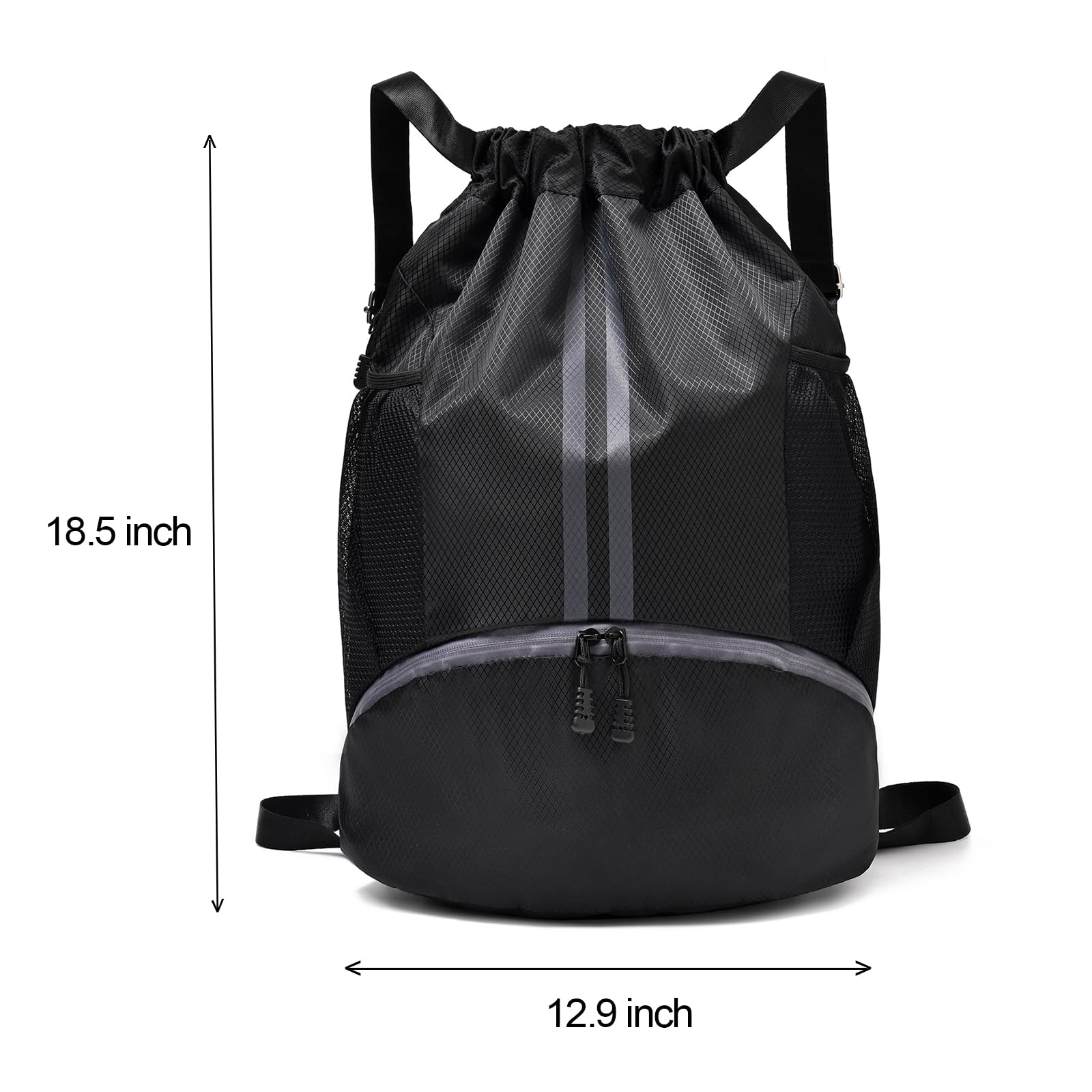 LOKAPEGY Drawstring Gym Bag for Men, Waterproof Drawstring Backpack for Women, Swim with Shoes Compartment, Pull String Sport Bag for Soccer and Basketball. (Rose)
