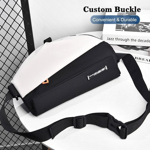 FANDARE Casual Sling Crossbody Bag - Lightweight Tactical Backpack for Men | Black & White