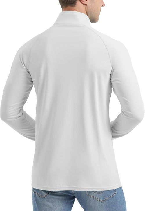 KINSWT Men's UPF 50+ Sun Shirt - Lightweight Quick-Dry Long Sleeve 1/4 Zip Golf Top