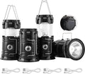 Lichamp Portable Solar Camping Lantern - USB Rechargeable LED Flashlight | 4-Pack Emergency Survival Kit