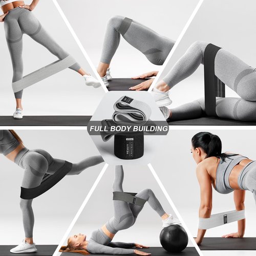 Resistance Bands for Working Out, 3 Levels Booty Bands Set, Exercise Bands for Women Legs and Butt, Yoga Starter Set