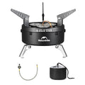 Naturehike Camping Gas Stove for IGT Table, Portable Isobutane Stove with Storage Bag & Foldable Brackets, 3 Burners Camp Stove for Outdoor Car Camping Cooking Tailgating