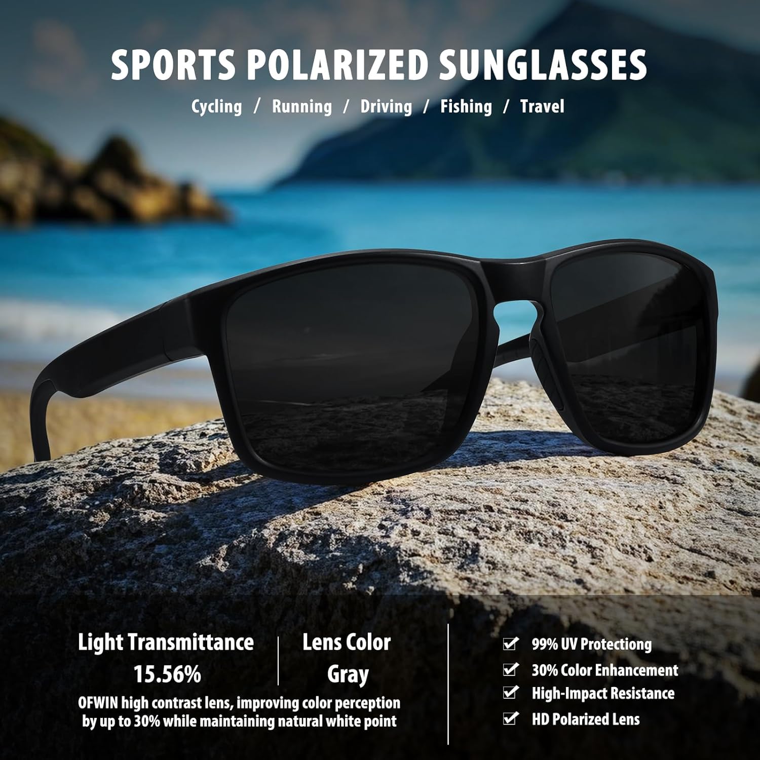Skiennix Sports Polarized Sunglasses - UV Protection & Unbreakable Design | Ideal for Driving, Running, Fishing, Hiking
