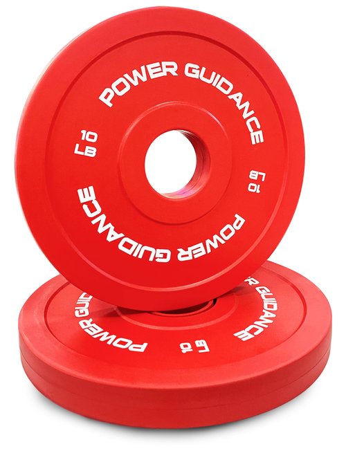 POWER GUIDANCE Change Plates Fractional Weight Plates, 2" Rubber Plates with Color Coded, Olympic Bumper Plates for Starting Strength Progressive Overload Training (20LB-2X10)