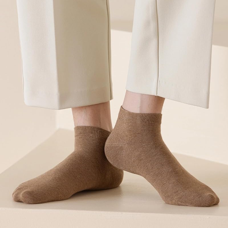 Men's Ankle Socks 6 Pairs Mixed 9-12 / 10-13 Low Cut Cotton 93% 7% Spandex