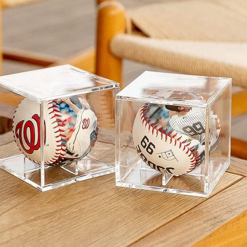 Baseball Display Case - UV Protected Acrylic Holder for Official Size Baseballs | Clear Memorabilia Storage