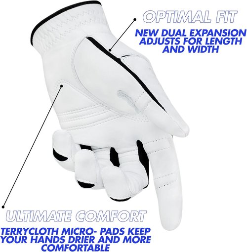 Bionic Men's StableGrip 2.0 Golf Glove - Premium Cabretta Leather for Enhanced Performance