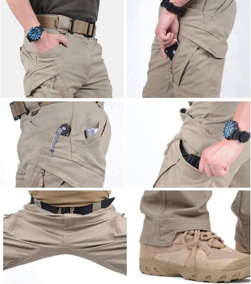 CARWORNIC Gear Men's Tactical Hiking Pants - Lightweight Cotton Military Cargo Trousers