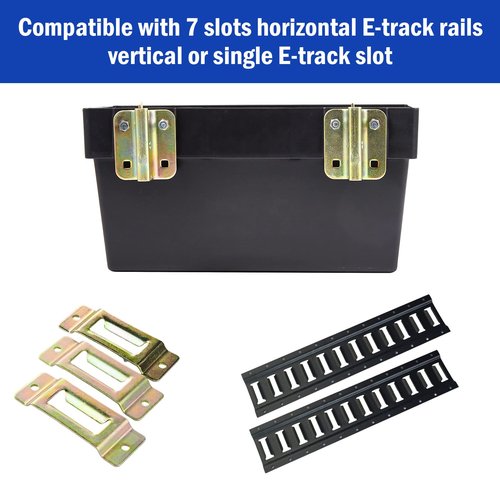 ERFEI 2 Pack E-Track Storage Bin for E-Track System E Track Accessories Storage Box for Trucks Easily Organizer Basket for Enclosed Trailer