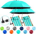 Skiennix Beach Umbrella - 360° Adjustable UPF50+ Sun Protection - 2 Pack for Chairs & Carts
