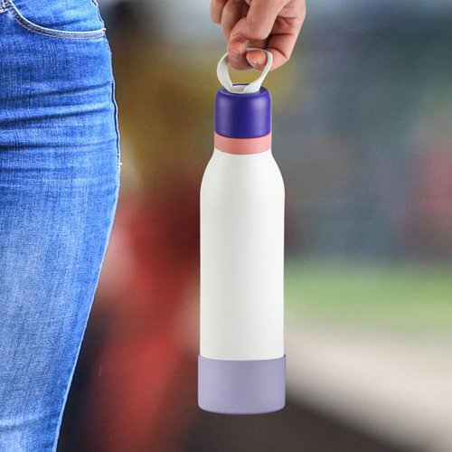 4pack Silicone Boot for Owala FreeSip Twist Water Bottle 24oz,Anti-Slip Bottom Protective for Owala FreeSip Twist (2+2 Purple)