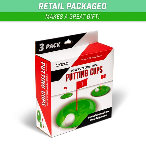 GoSports Pure Putt Challenge Putting Cups 3 Pack - Practice Putting Indoors & Outdoors