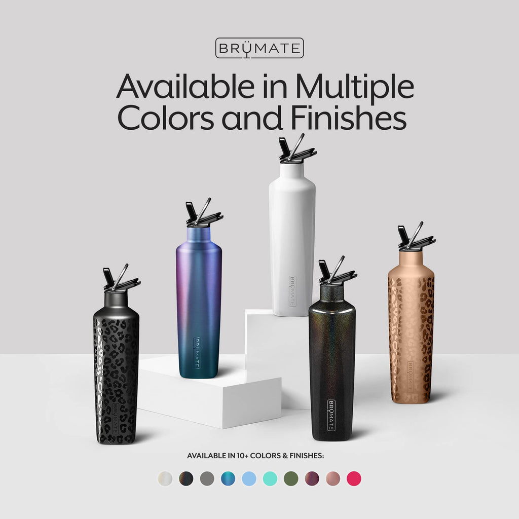 BrüMate ReHydration - 100% Leakproof 25oz Insulated Water Bottle with Straw - Stainless Steel Water Canteen (Matte Black)