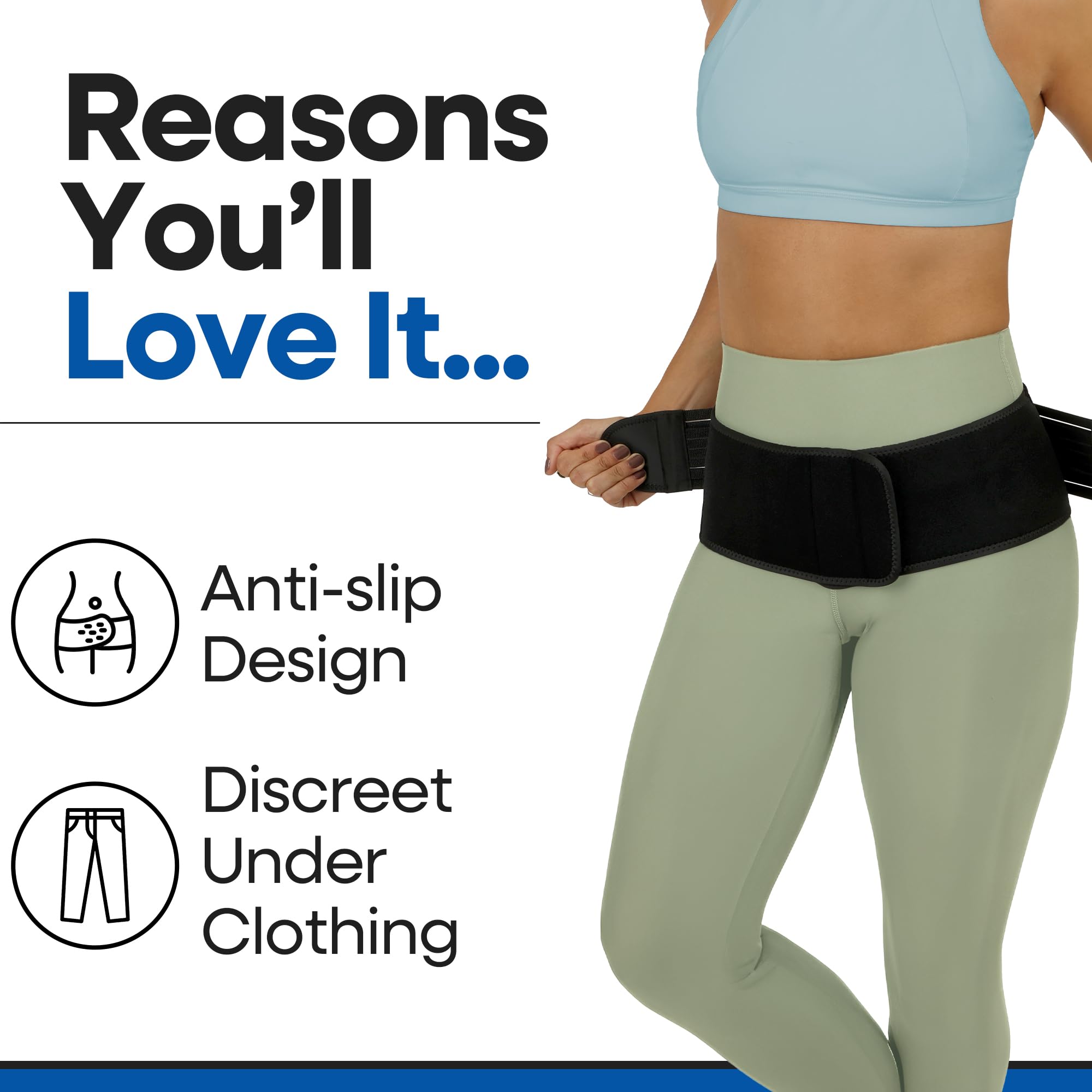 SI Belt Sacroiliac Belt | Sciatica Pain Relief Brace for Sciatic Pain | Trochanteric Stabilizer Pelvic Band | SI Joint Belts for Women Men | Hip Support Brace Women Men for Lower Back Support | REG
