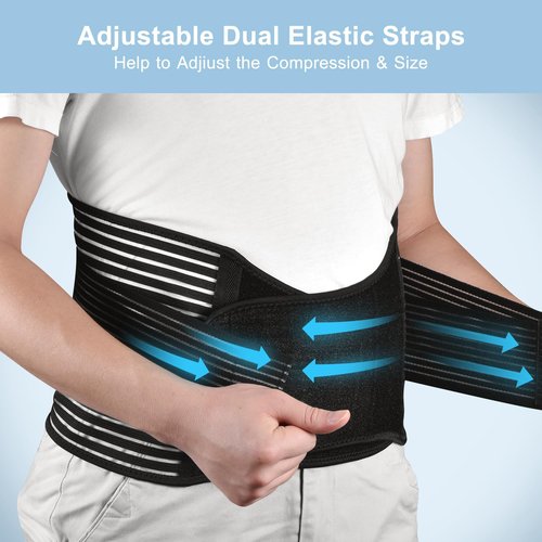 FESAS Breathable Back Brace with Lumbar Pad - Support Belt for Lower Back Pain Relief, Suitable for Women & Men, Ideal for Herniated Disc & Sciatica(Large/X-Large)