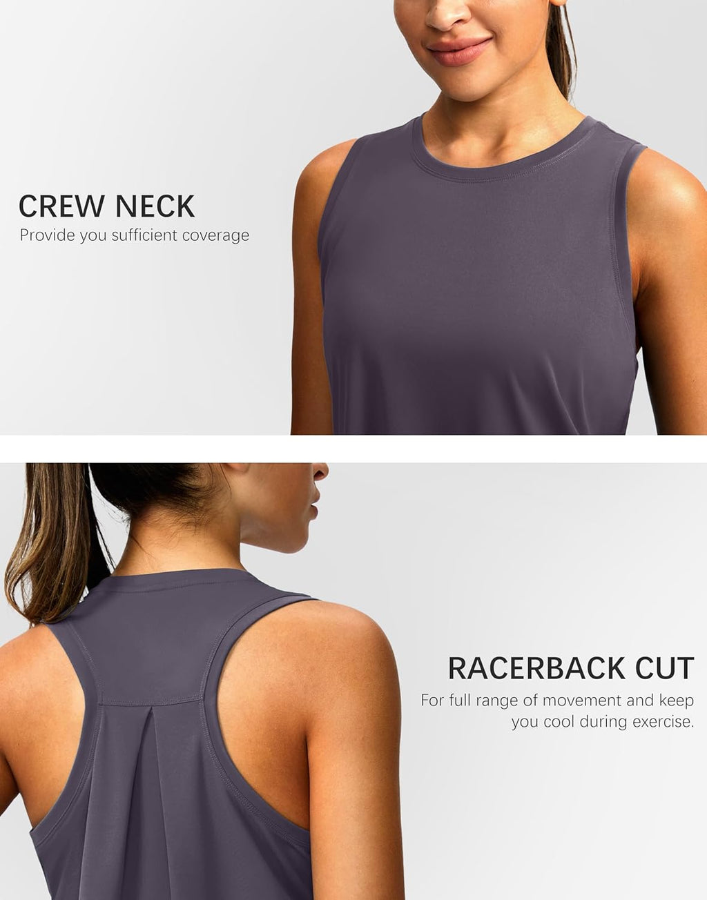 Skiennix Women's Racerback Workout Tank Top - Sleeveless Loose Fit Yoga & Gym Shirt
