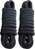 Marine Grade Dock Lines by [Brand Name] - 3/4" x 15' Double Braided Nylon Boat Rope - High Strength, Easy Handling, Fray Resistant - Black (2 Pack)