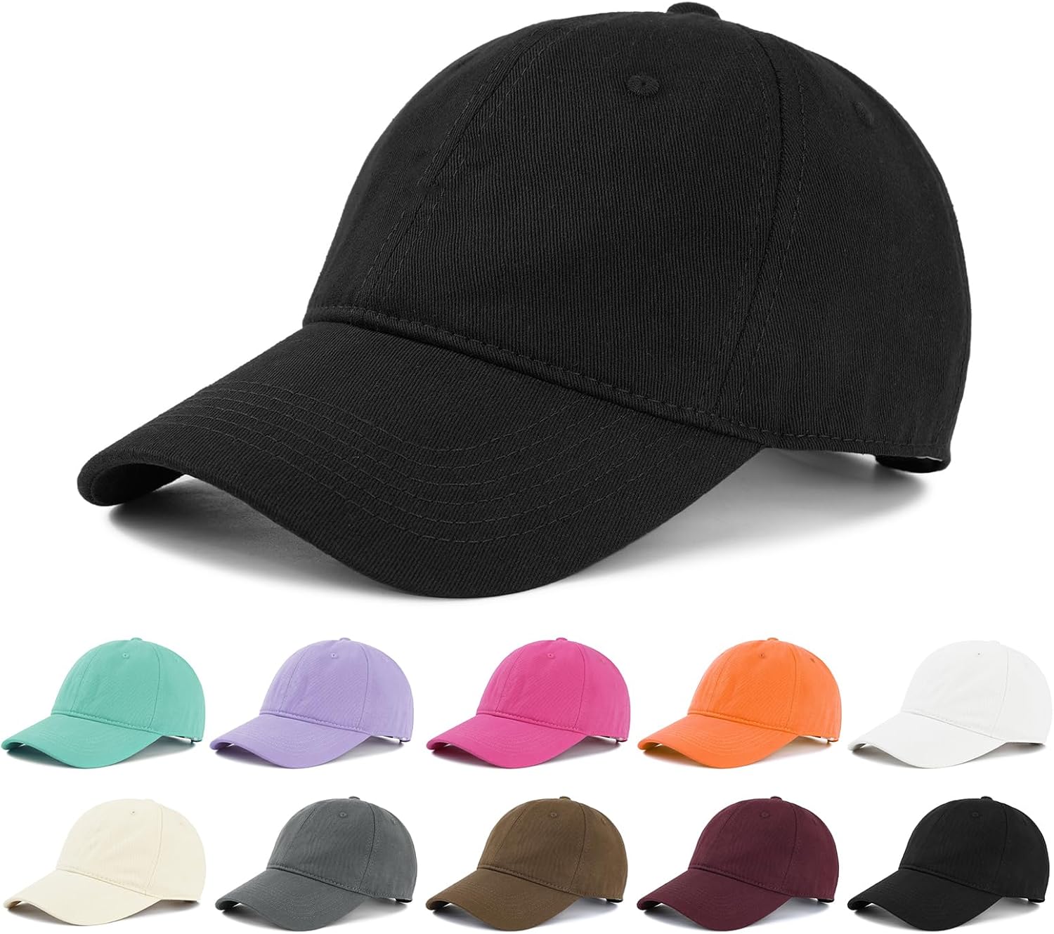 American Trends Baseball Cap - Adjustable Cotton Dad Hat for Women & Men | Classic Ponytail Design
