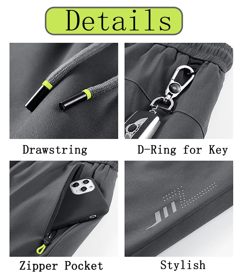 Purthet Winter Pants for Men Sherpa Fleece Lined Sweatpants Thermal Joggers for Outdoor, Snow with Zipper Pockets
