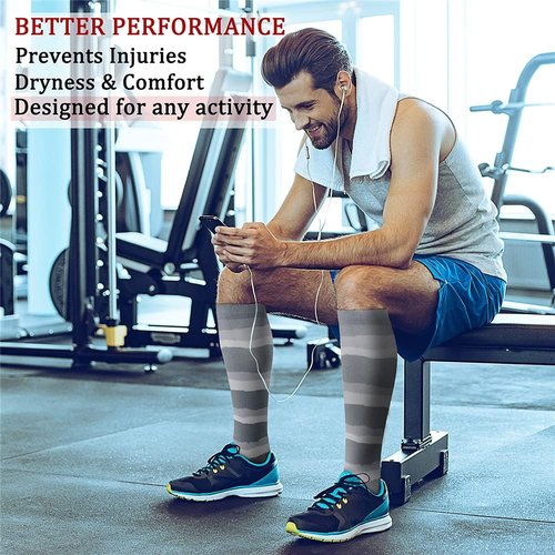 CHARMKING Compression Socks - 6 Pairs for Men & Women | Best Circulation Support for Nurses & Athletes