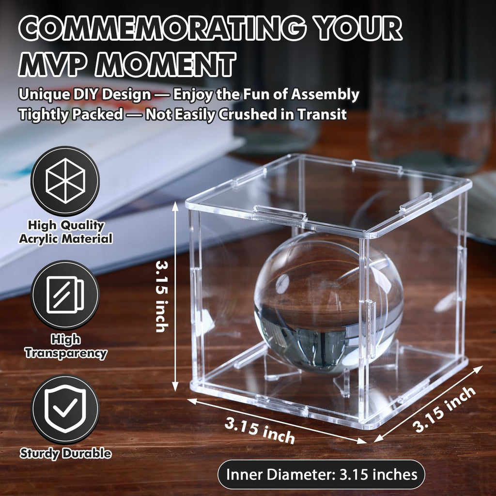 Skiennix Baseball Display Case - 12 Pack UV-Blocking Acrylic Holder for Signed Baseballs | 3.2 Inch Cube