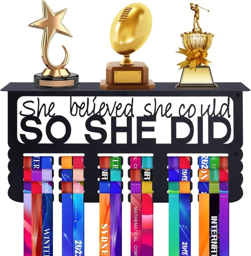 Biggun Medal Display Shelf - Easy Install Trophy Holder for Running & Wrestling Medals | Sturdy Design