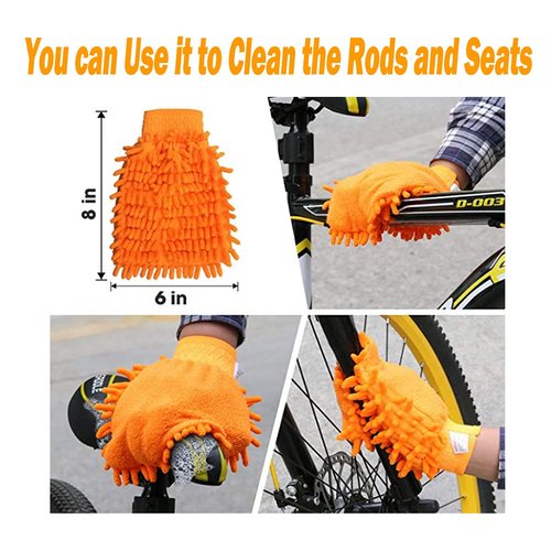 QeeHeng 10pcs Bike Cleaning Kit, Bicycle Clean Brush Tool Including Chain Cleaner for Cycling,Bike Chain Cleaner Brush Suitable fo Mountain/Dirt/MT/Road/BMX Bike