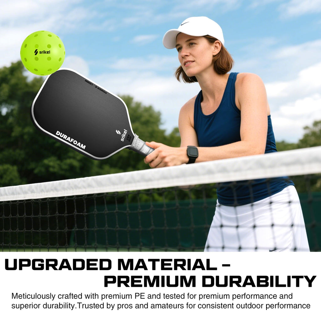 Srikel Outdoor Pickleballs - USAPA Approved Pickleball Balls, Seamless Roto-Molded Design for Durability, 12 Pack Green, Crack-Resistant 40-Hole Pickle Balls for Beginner Intermediate Pro Player