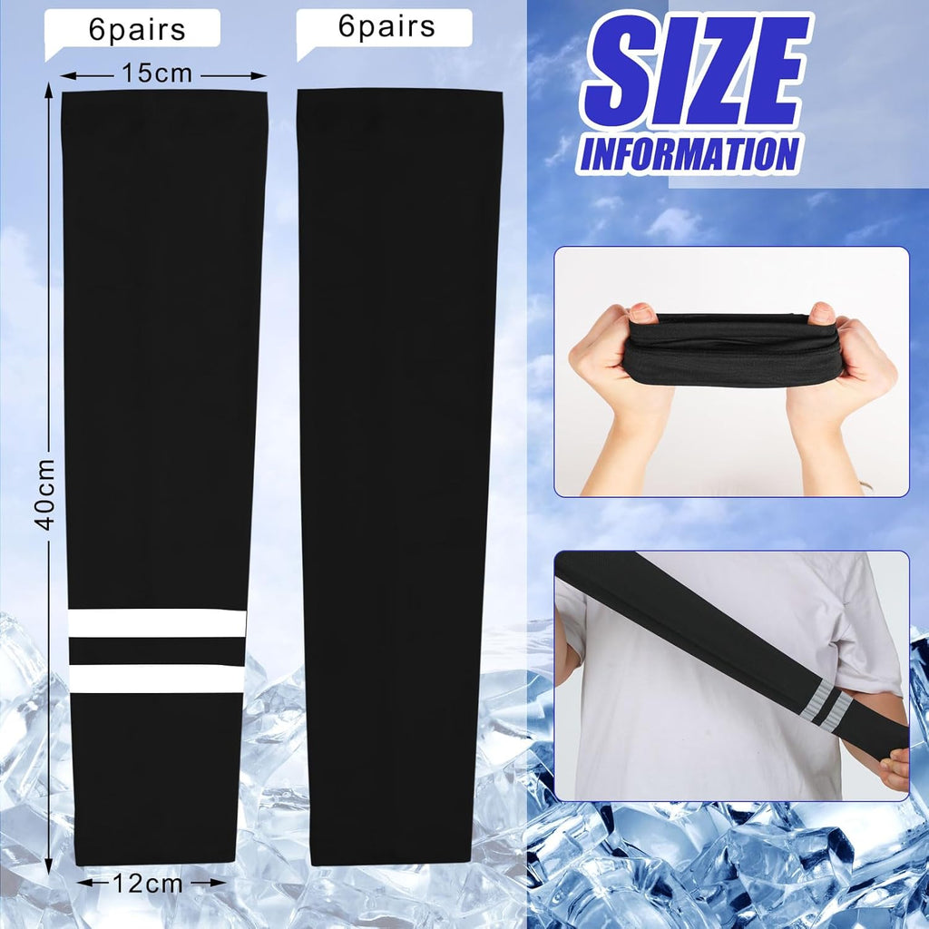 SATINIOR UV Sun Protection Arm Sleeves - Reflective Cooling Compression for Men & Women | 6 Pairs