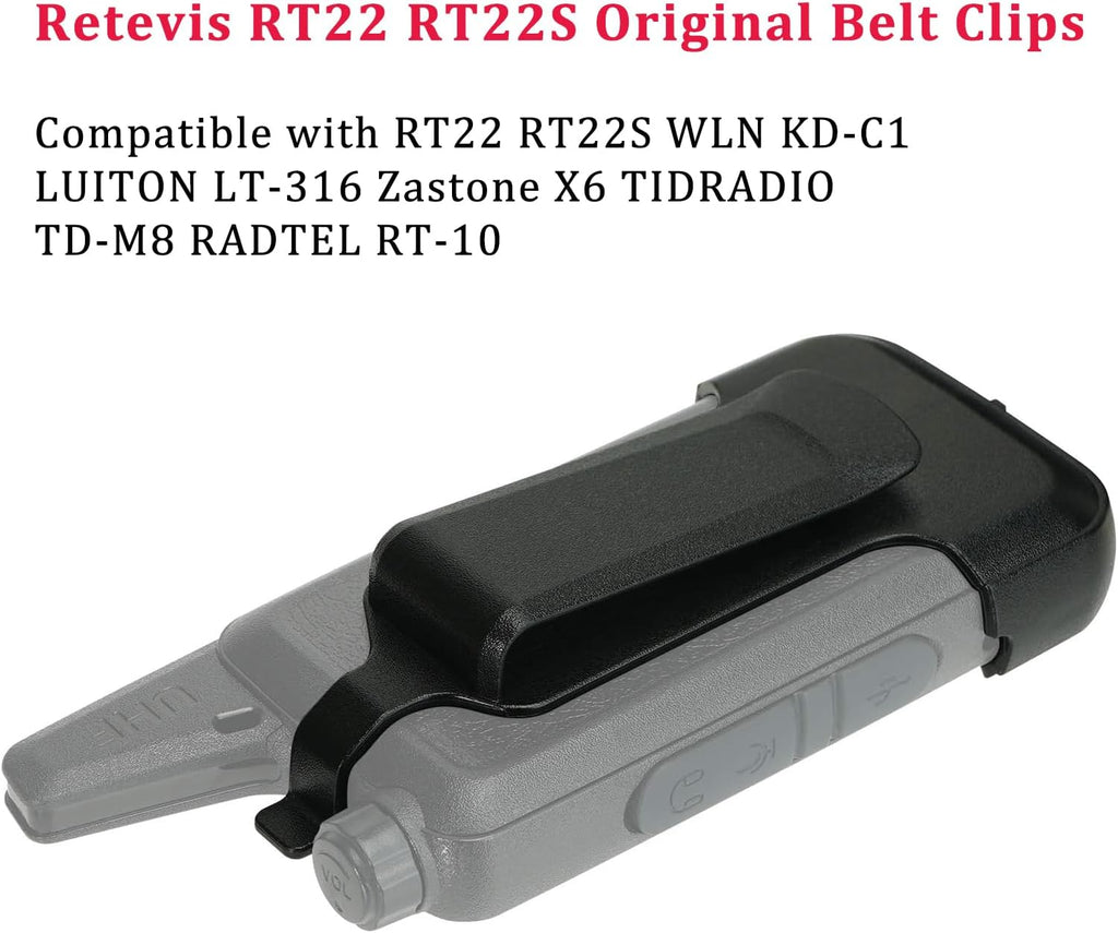 Retevis RT22 Walkie Talkie Belt Clips - Durable & Compatible with RT22, RT22S, KD-C1 | 2 Pack
